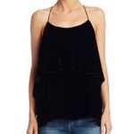Alice + Olivia NWT- Marybeth Halter Top Tiered Velvet - Black size M Photo 0