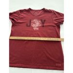 Life is Good Top Womens XL Cranberry Red JOY Christmas Short Sleeve T-shirt Photo 12