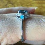 London Blue Topaz Sleeping Beauty Turquoise Sterling Silver Ring Size 10 Photo 2