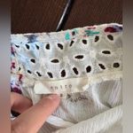 Entro  Ivory asymetriacl boho Tank Top with Floral Accents and embroidery Photo 3