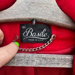 Vintage 80s Basile Red Wool Fringe Trench Coat Western Beyoncé Cowgirl Size M Photo 9