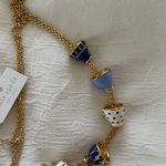 Kate Spade Tea Time 5cups Set  Blue Enamel Gold Pendant Photo 1