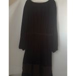 Rusttydustty Maxi Velvet Lace Long Sleeve Chocolate Brown V Neck Boho Dress 4XL Size 4X Photo 2