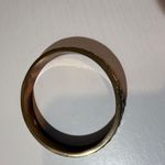 Gold Tone Bangle Bracelet Clear Crystal Rhinestone Double Row Statement Fashion Photo 1