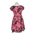 carole little Pink Dress Brown Tan Floral Retro Pin Up Rockabilly Size 10 Photo 1