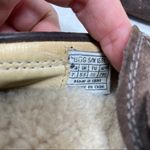 UGG  Australia brown suede slip on sheep fur line loafers flats size 7 Photo 5