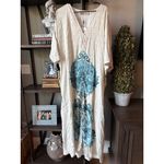 Adriana Degreas Hera Buttoned Long Robe Off White Womens One Size Blue Size undefined Photo 2