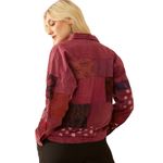NWT Boutique Boho Chimson Trail Patchwork Button Front Jacket Berry Red Photo 2