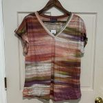 Democracy Multicolor Striped V-Neck Tee Photo 0
