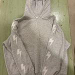 Starfit Boutique Lightning Bolt Sweatshirt Gray Photo 1