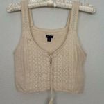 Cute American Eagle CS Boho Chic Cream Knit Crochet Smocked Tank Top Corset Size XS Photo 0