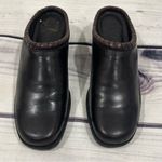 Cole Haan Womens Shoes Black Leather Mules Slides Brown Rope Edging Sz 6 Photo 1