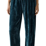 CP Shades Rayon Velvet Pull-On Pants | Teal Blue | Size Medium | Boho Lagenlook Photo 0