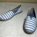Skechers Bobs Espadrilles Women 9.5 Blue White Stripe Memory Foam Canvas Slip On Photo 1