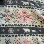 Victoria's Secret Vintage  PJ’s Thermal Waffle Snowflake Bear Gray/pink - MD Photo 3