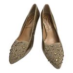 J.Renee High Heel Shoes w/ Rhinestones On Pointy Toe. Tan And Bronzish Gold 7.5N Size 7.5 Photo 1