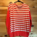 Victoria's Secret Victoria Secret Women's V-Neck Sweater Orange Tan Striped Size Medium Photo 5