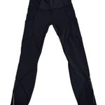 Lululemon  Leggings Women's Blue Mesh Sheer Side Panels High Rise Size 6 Photo 0