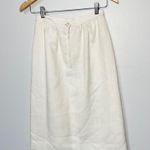 Vintage Women's High Waisted Ivory White Knee Length Skirt Size 6 Photo 1