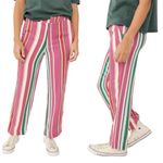 Free People NWT  Size 2 La Paz Slim Crop Berry Combo Pants Cotton Blend Photo 1