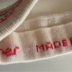Vintage Retro Steffner Ski Headband Pure Pool White and Red Knit Ear Warmer Photo 5