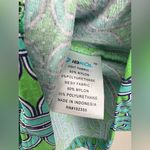 Ibkul Women XL Golf 1/4 Zip Pullover Green geometric Long Sleeve Mesh Cool Top Photo 3