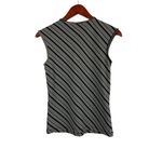 The Limited  Womens Striped Sleeveless Top M Nylon/Spandex Blend Black/Grey Photo 1
