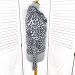 Anthropologie Bordeaux Leopard Print Side Zip Knit Moto Jacket Grey Black Medium Funnel Neck‎ Photo 5