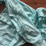 Wrangler  Solid Turquoise with Rhinestones & Embroidery Long Sleeve Western Shirt Photo 6