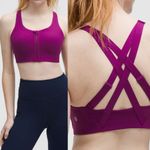 Lululemon  Energy Zip-Front Bra High-Support Sports Bra Strappy Chilled Grape Photo 1