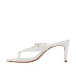 Schutz Ethel Sandals in White Leather 7.5 Womens High Heels Slides Thong Photo 3
