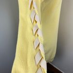 Bebe  Yellow Thermal Lace-Up Long Sleeve Sleeve Mini Dress Medium NWT Photo 3