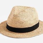 J. Crew Raffia Straw Crochet Brim Hat F1722 Packable Vegan Tan Photo 0