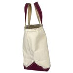 L.L. Bean Boat and Tote Vintage 90s Cream Burgundy Canvas Tote Bag Photo 1
