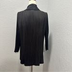 Rossi Roma Size XL Black Long Sleeve Pleated Cardigan Micropleat Dressy Layering Photo 3