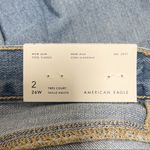American Eagle  Light Wash High Rise Mom Jeans Distressed Extra Short 2 NWT Photo 7
