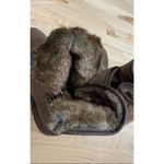Lucky Brand Declann Ankle Brown Leather Faux Fur Boots Size US 6.5 Photo 3