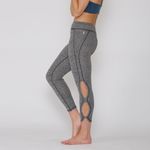 Free People FP Movement Infinity Cutout Crop Leggings in Heather Grey, Sz Small Gray Photo 1