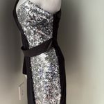 BELLA BARNETT Sequin One Shoulder Blazer Dress small Silver Photo 7