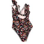Floral Ruffle One Piece Swimsuit Black Size XL Photo 1