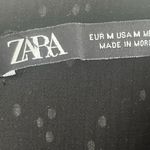 ZARA  polka dot blouse black white tie sleeves size medium crepe Photo 9