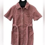 Topshop -  Pink Corduroy Short Sleeve mini dress Photo 1