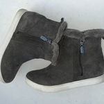 Blondo  Glade Ankle Boot 8.5‎ Sherpa Lined Suede Double Side Zipper Gray Winter Photo 5