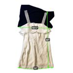 ROTATE Cream Satin Rhinestone Strap Ruffle Dress Mini Party Occasion size S White Photo 4