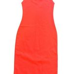 ZARA NWOT  Neon Pink Sheath Midi Dress Square Neck Sleeveless Photo 0