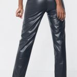Pretty Little Thing Tall Black Faux Leather Split Hem Seam Detail Skinny Pants Women Size 6  Photo 1