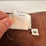Vintage Hot Cotton Marc Ware Linen Brown Short Sleeve Blouse Wood Buttons Sz M Size M Photo 7