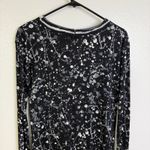 Tory Burch  Meredith Silk Dress XS Black Long Sleeve Paint Splatter Zip Designer Photo 7