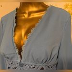 Nwt two piece wide leg pants and long sleeve matching top size M Blue Size M Photo 2