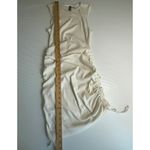 H&M  Divided Sleeveless Ribbed Dress Bodycon Ruched Drawstring Beige Small‎ Photo 1
